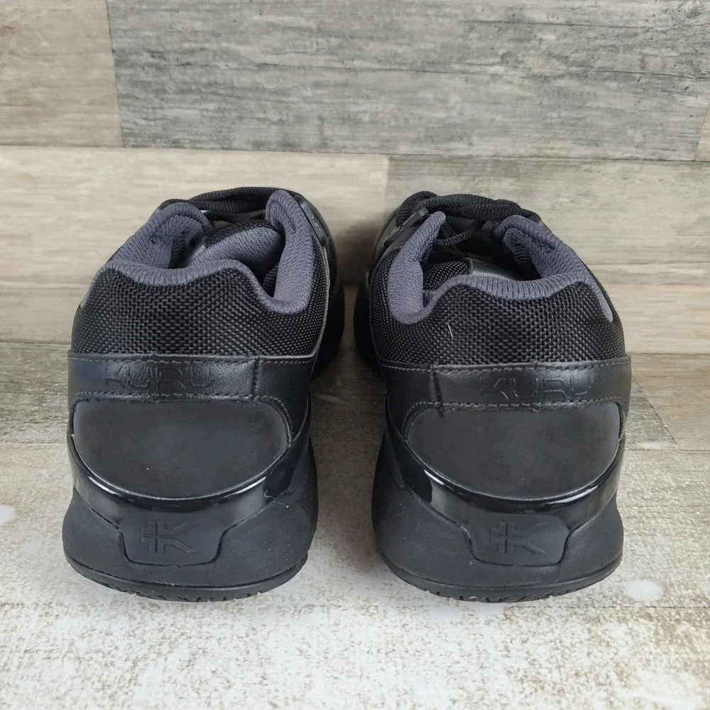 KURU KINETIC 2 Womens Shoes Sz 7 M Running Jet Black Leather Lace Up Sneakers - Picture 3 of 10